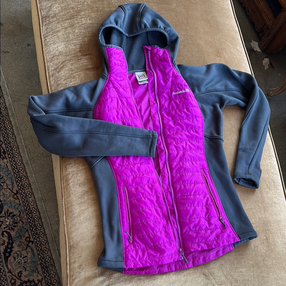 Track Hiker Sport Fleece Hooded Jacket Elongated sleeve with Thumb opening Warm